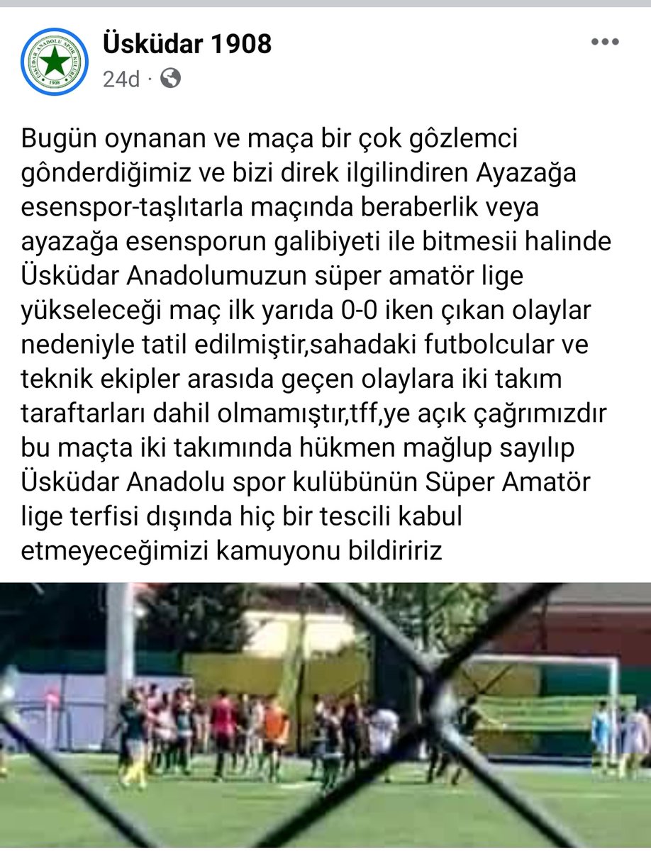 Üsküdar Anadolu spor kulübünün hakkını yemeye çalışmayın,fedarasyonu başınıza yıkarız.!