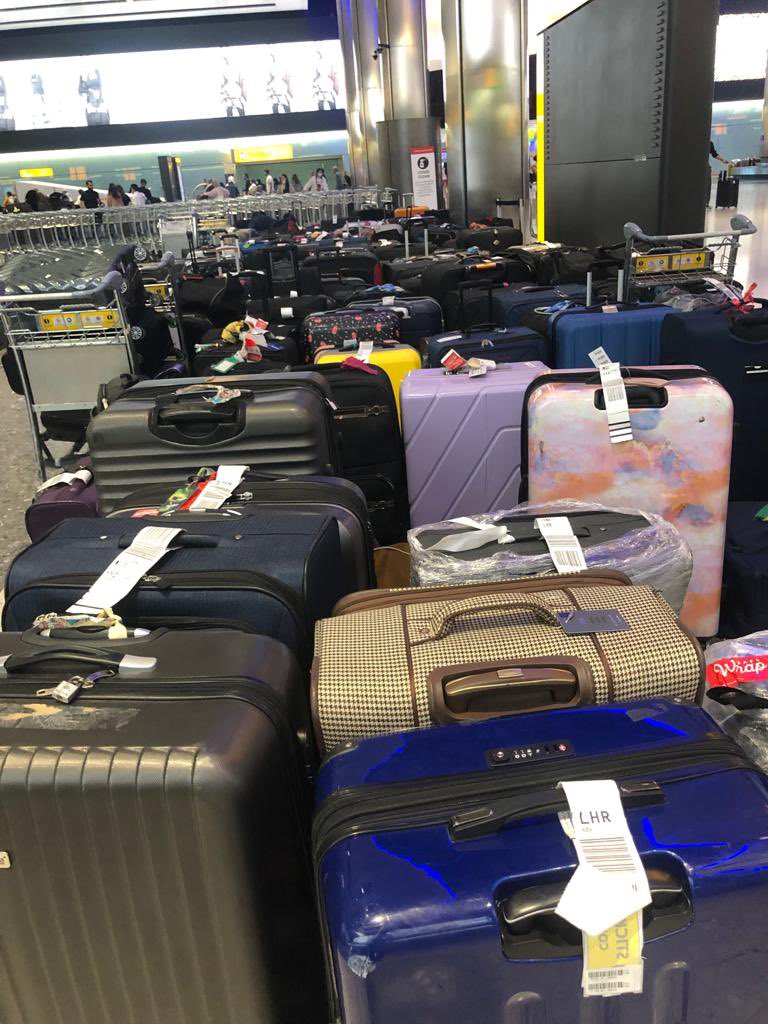 maxmacd14's tweet photo. Disgraceful situation at #heathrowairport lost case 8 days been to Norway and returned. Someone must be accountable for this stress and chaos ? https://t.co/nKYD3Jo8f8