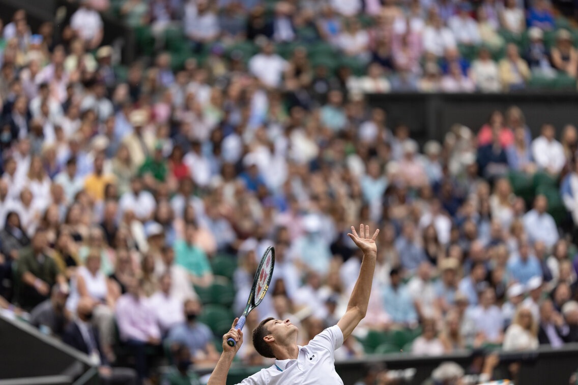 HubertHurkacz's tweet photo. I’d like to announce that starting tomorrow I am pledging to donate 100 euros for every ace I hit at Wimbledon to help support the people of Ukraine. Hope my serve works well! #acesforaid https://t.co/6B9hOy6aE8