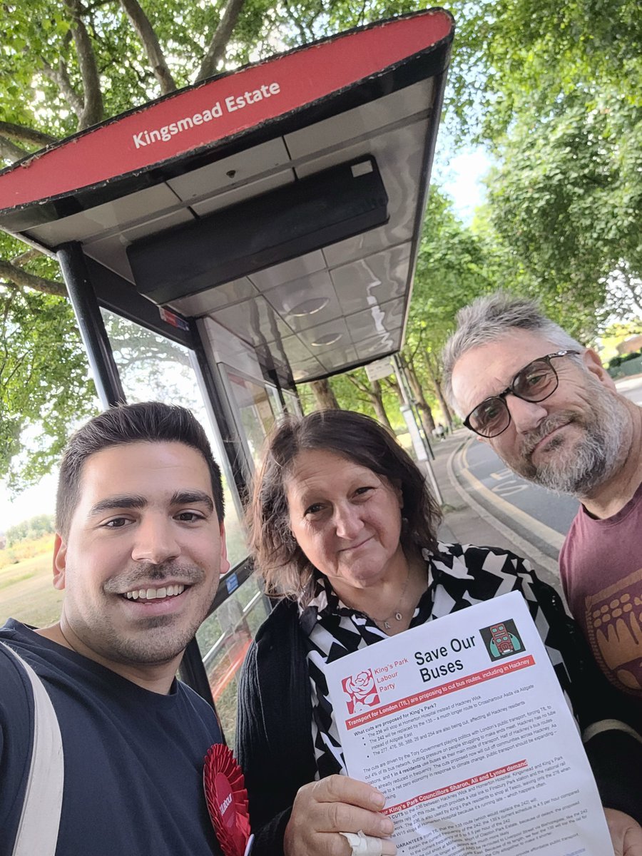 Good to be out speaking with Kingsmead residents today about the proposed cuts to the 236 bus route. 🚍 

Sign our petition to keep the 236 running and to protect the 242 route. 

chng.it/tGkbnGSgbY 

#SaveKingsParkBuses #SaveOurBuses