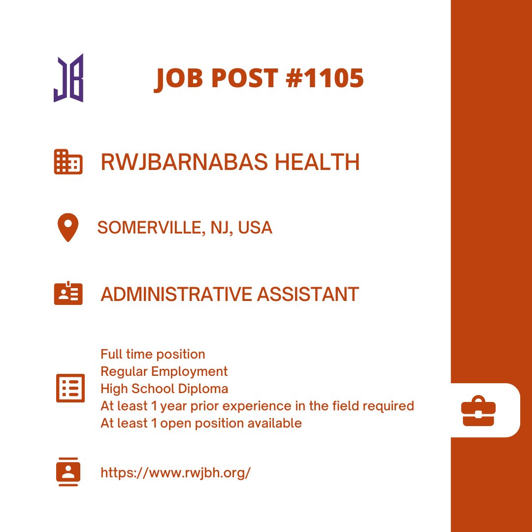 BTSARMYJobBoard's tweet photo. #BAJBUSA
Somerville, NJ, USA
https://t.co/TJStwPLgTf
#BAJBAdmin
ARMYs, kindly contact the job poster / hiring party directly for more information. π
Good luck! π https://t.co/4CLhCdQvyw