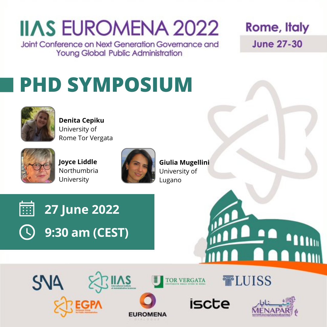 IIAS_IISA's tweet photo. 🎓 Before, the first 𝗣𝗵𝗗 𝗦𝘆𝗺𝗽𝗼𝘀𝗶𝘂𝗺 ever held in an #IIASConference will have closed. Organized by Denita Cepiku (@unitorvergata), it features 23 presentations and keynote addresses by Joyce Liddle (@NorthumbriaUni) and Giulia Mugellini (@USI_university ) as well ⬇️ https://t.co/Mk9bTbyRPZ