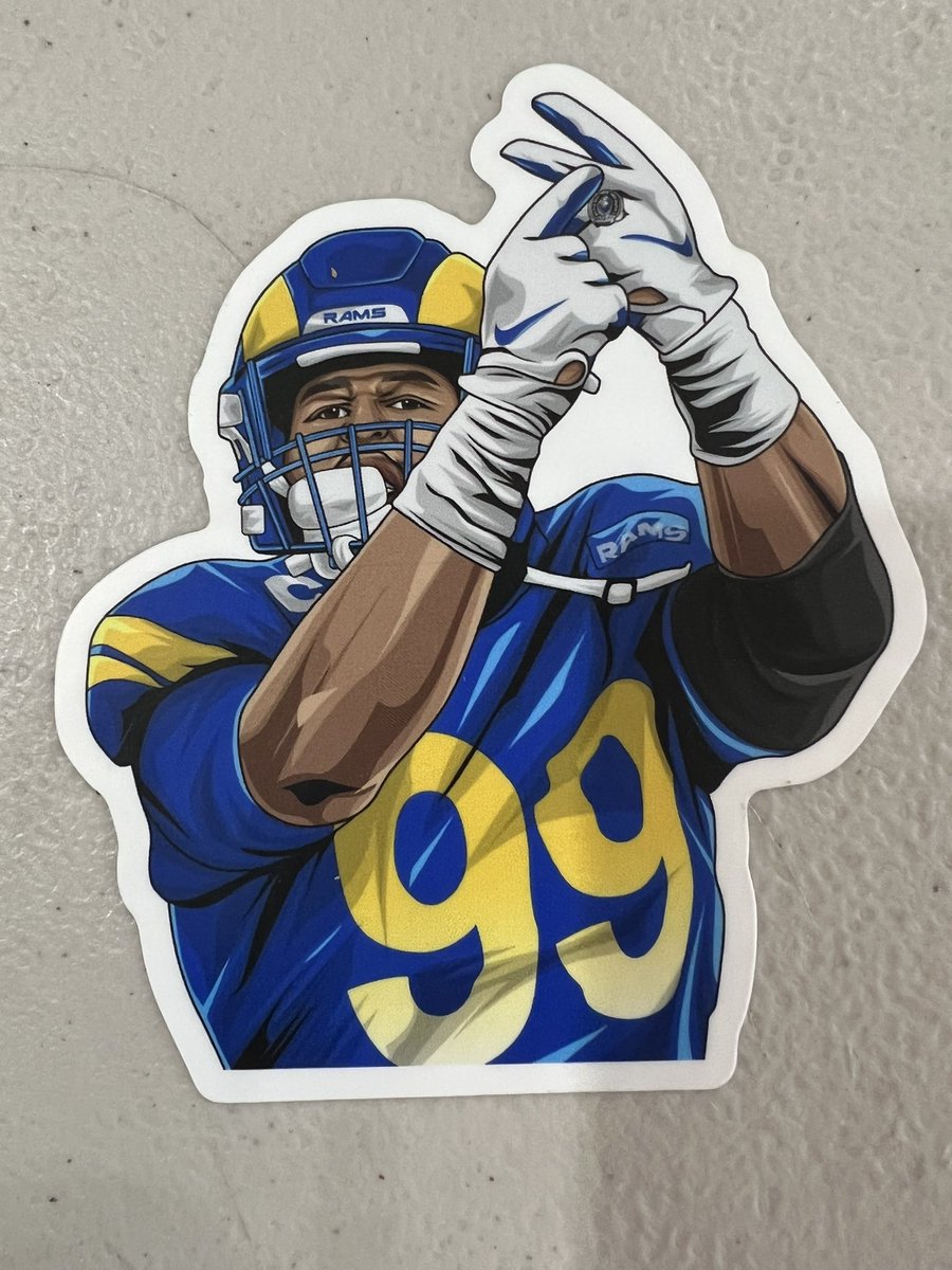 @jobsfinished20 thanks for the stickers #Ramily #LARams #Rams #SBLVI #SuperBowlLVI #NFL @AaronDonald97 #RamsHouse 