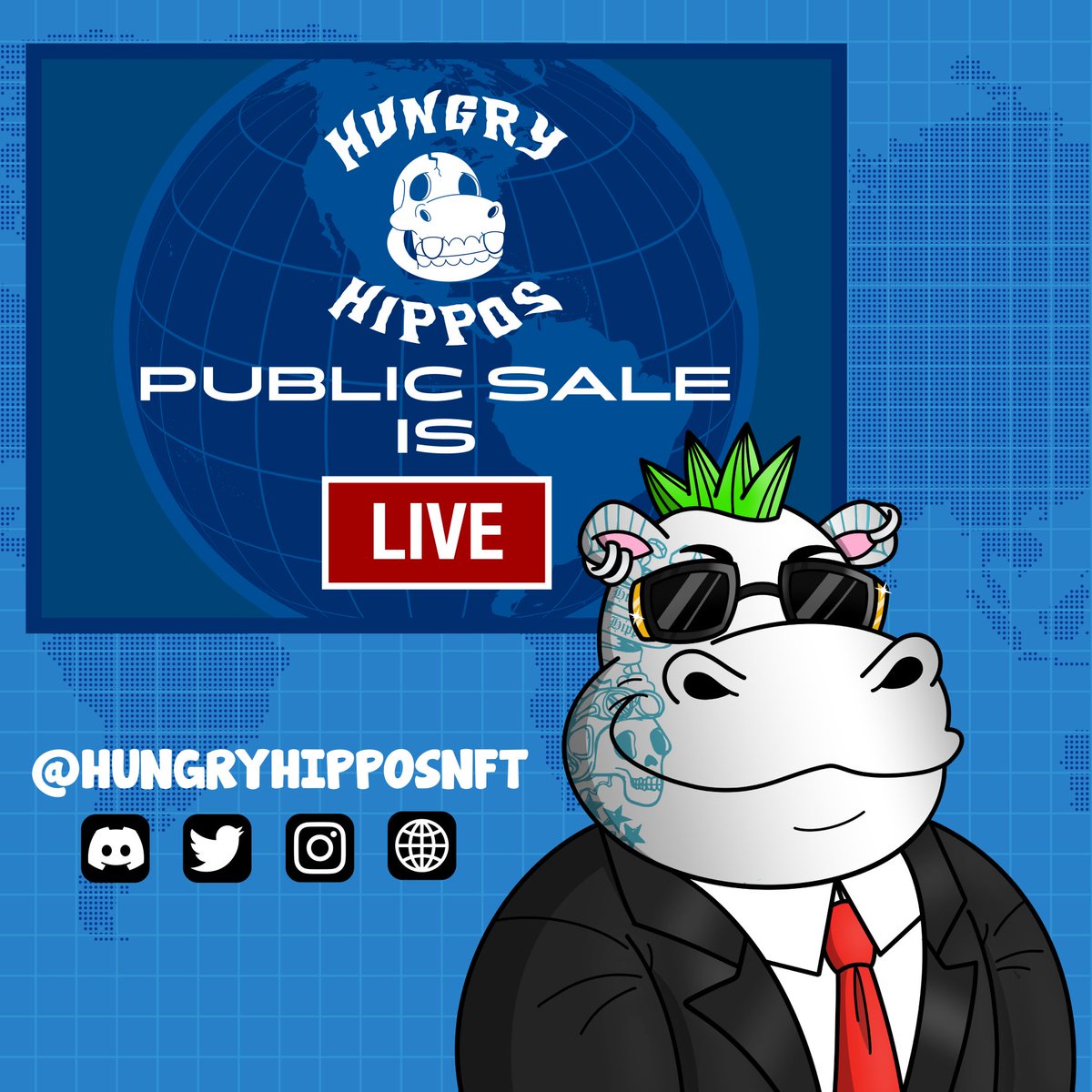 Public Mint is LIVE for <a href="/hungryhipposnft/">Hungry Hippos</a> !!! Go mint a Hippo and be entered to win a 5k watch or a 50k electric vehicle .....or ETH valued the same. 

Mint Site:
hungryhipposnft.io/minting

0.12 eth gets you 1 Mint!!! LFG!!

#HungryHippos #NFT #LiveMint