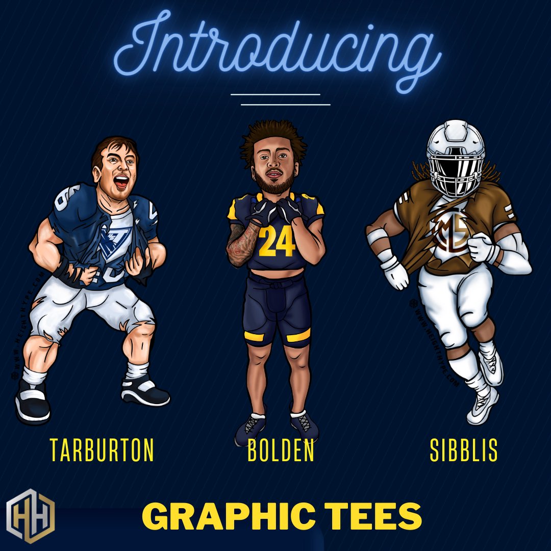 We are #hyped <a href="/height_hype/">Height Hype</a> to bring #graphictees of some of your favorite HH athletes to you!  Check out the latest additions of <a href="/NickTarburton40/">Nick Tarburton</a> <a href="/Nico_bolden/">neek</a> &amp; <a href="/mikhari_s/">Mikhari Sibblis</a> . Support your guys through #NIL! #heighthype #pennstate #lehighuniversity #kentstate