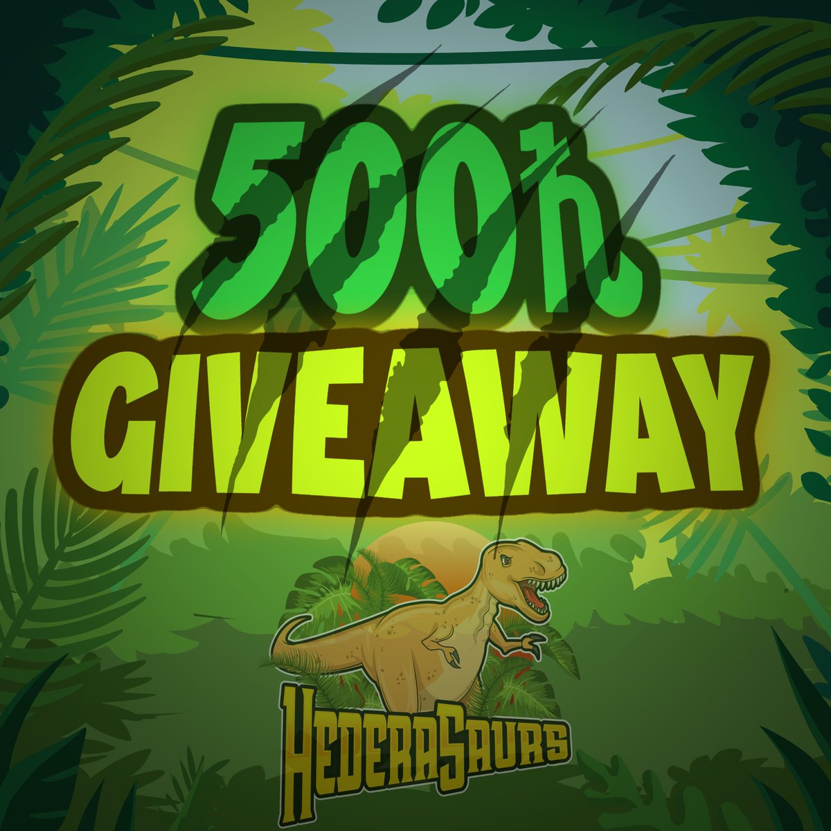 HederaSaurs's tweet photo. Roarsome News!
We are giving away 500ℏ to one lucky winner! 👀🦖

To enter the Giveaway:
➡️Follow @HederaSaurs 
➡️Retweet and Like
➡️Tag 3 Friends that like Dinosaurs 🦖

We will contact you via Twitter.
Enable DM's!
 
 #HBARNFT #Hedera #HederaNFT #Giveaway  #HBARbarians  #NFTs https://t.co/zPMCdnL4Hr