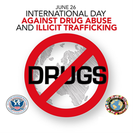 Today is the <a href="/UN/">United Nations</a>’s Int’l Day Against Drug Abuse and Illicit Trafficking. <a href="/CBP/">CBP</a>’s Office of Intl Affairs collaborates with our international partners to counter illicit drug tracking around the world and shield our communities from potential drug abuse.