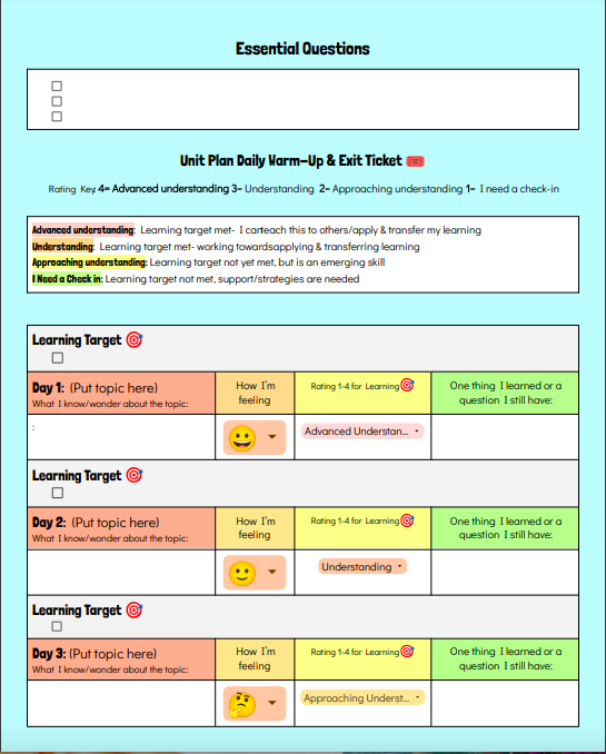 jryan412's tweet photo. 👉 HERE is another example of how I've used
@googledocs dropdown menu for a unit plan 🗓
I ❤️ using emojis in the dropdown for SEL check-ins
Feel free to make a copy & edit to your liking ✏️
🔗https://t.co/9Nbs9HRZnd
#edtech #edutwitter #GoogleEDU #edchat https://t.co/Z7zKSsTgrY