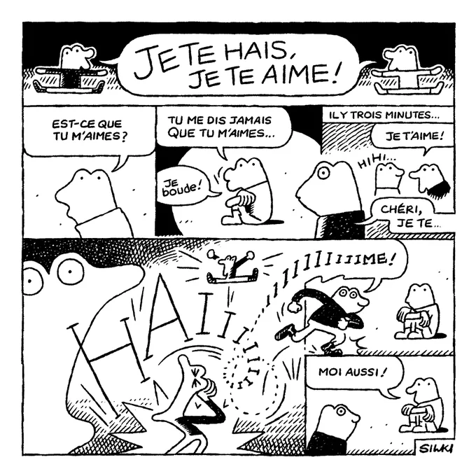Je te Haime,,,

+ &lt;실키의 프랑스어 공부&gt; 페이지는 만화의 중심대사에 대한 저의 노트입니다. 부족한 프랑스어 실력이오나, 재밌게 봐주세요,,,, 주뗌,,,💛🐤💛 