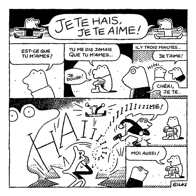 Je te Haime,,,

+ <실키의 프랑스어 공부> 페이지는 만화의 중심대사에 대한 저의 노트입니다. 부족한 프랑스어 실력이오나, 재밌게 봐주세요,,,, 주뗌,,,💛🐤💛 