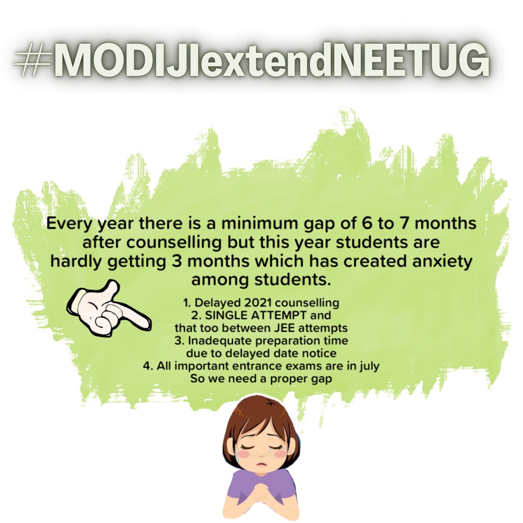 NUSA_NEETUG's tweet photo. @dpradhanbjp @ICRISAT Sir kindly give an instruction to NTA to postpone NEET UG for at least 40 days.

Try to understand the real problem we are facing due to less time.

#MODIJIextendNEETUG https://t.co/2NAJq6Rgwa