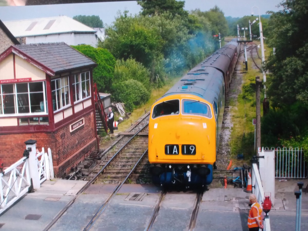 MarkTur31918229's tweet photo. Looking forward to the upcoming East Lancs railway diesal gala always a great day out here's a photo from last year's event showing Warship no D818 arriving into Ramsbottom with a Rawtenstall _ Heywood service. https://t.co/XUDSltxtz2