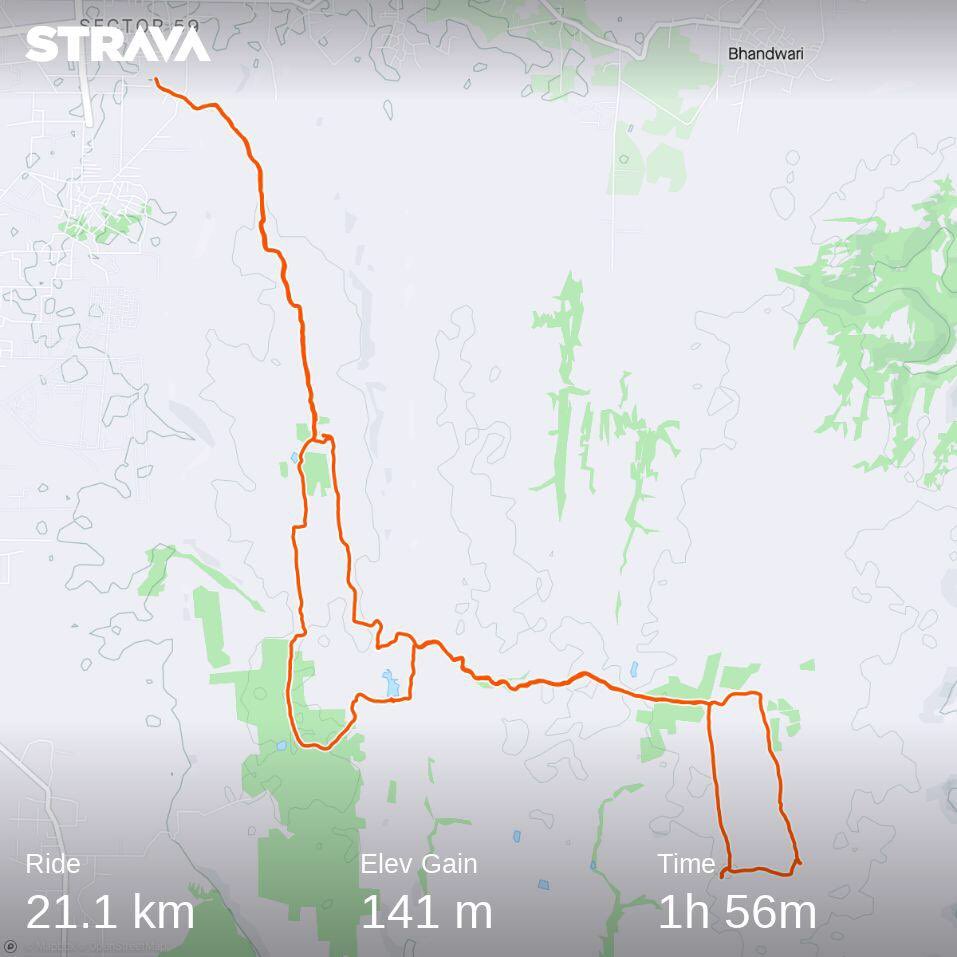 Trail riding in south Gurgaon. 

Check out my ride on Strava.
strava.app.link/9HQ43u0cbrb