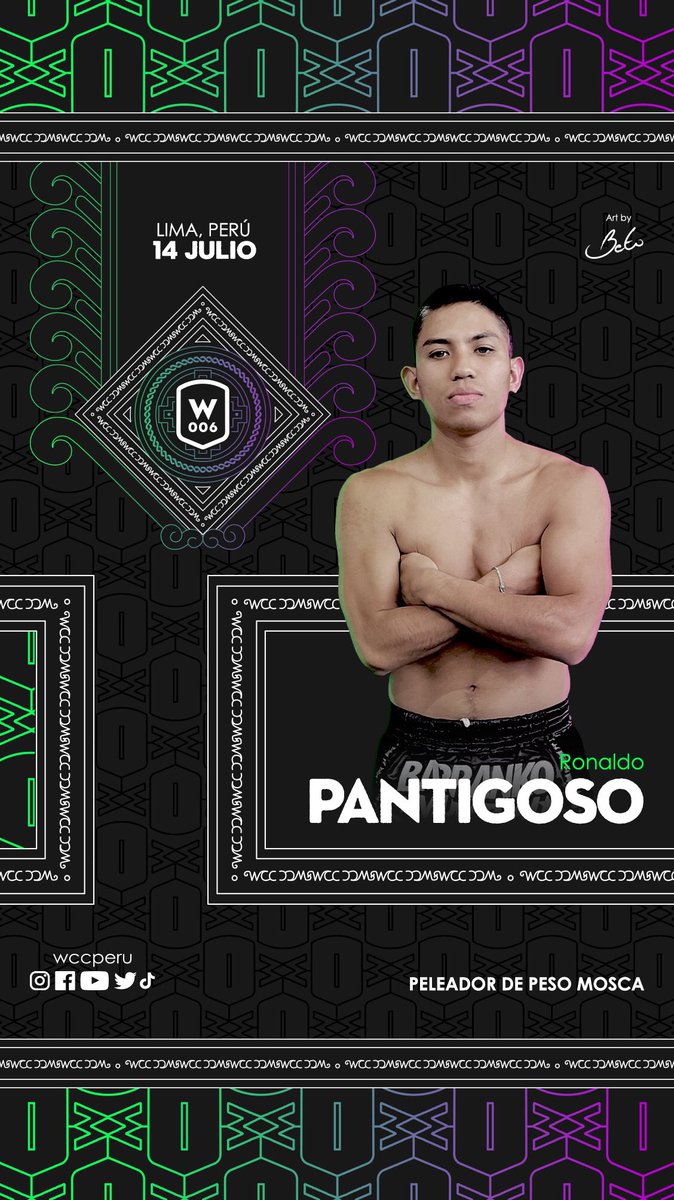 wccperu's tweet photo. 🔥 LISTO PARA DAR GUERRA ‼️ Ronaldo Pantigoso decidido a quedarse con la victoria este 14/07 en Arena Bar.
🎟 Entradas disponibles en @joinnus o comunicándote directamente con @Yesusdogo89 y @HBandenay .
#WCC #WCCPeru #WarriorRonaldo #MMA #mmaFighter #MuayThai #Striking https://t.co/sdRr6dEPxl