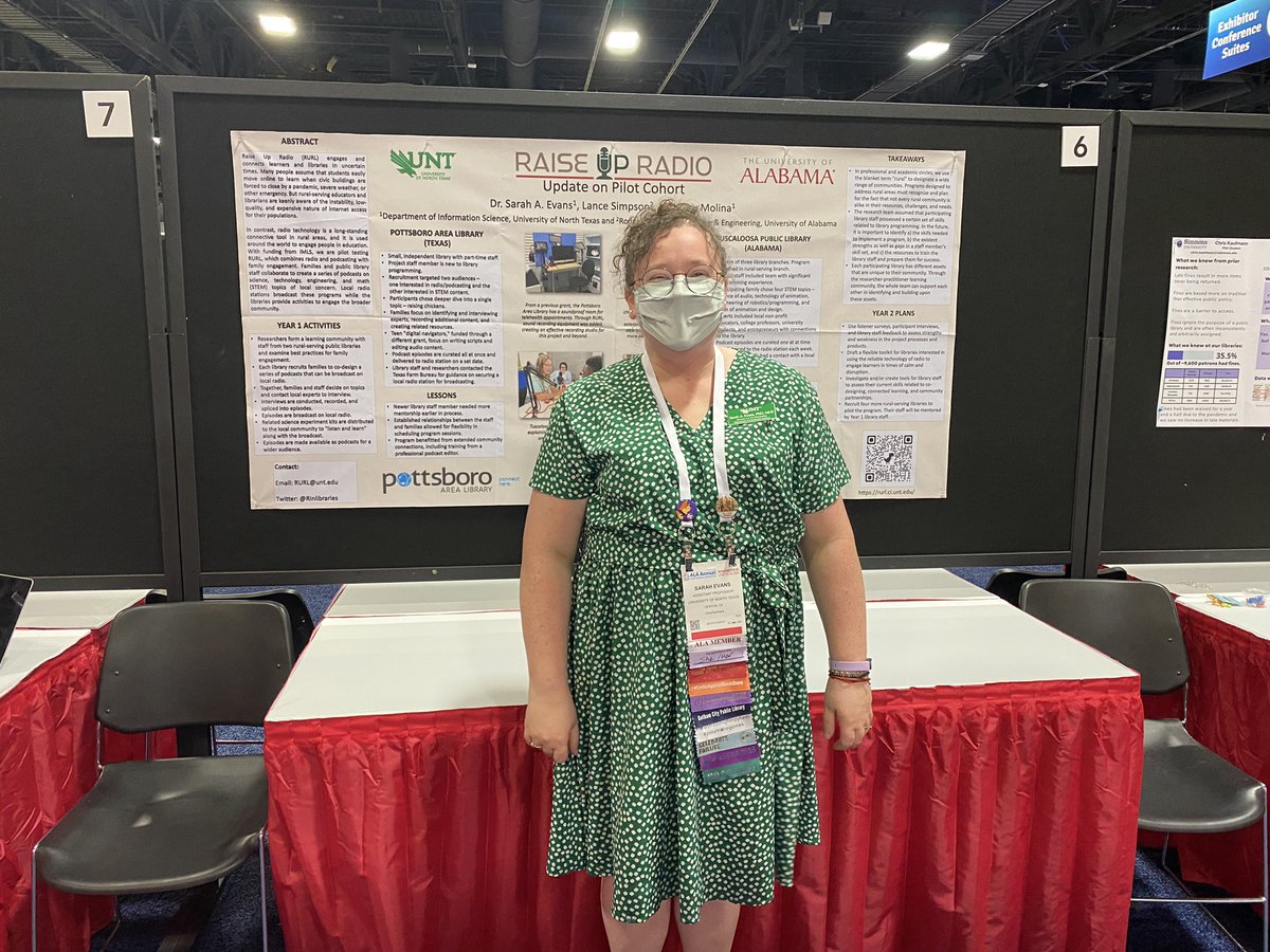 Poster time at #alaac22! Come to the 800 row of the exhibit hall and we can chat about the <a href="/US_IMLS/">IMLS</a> funded <a href="/RInlibraries/">Raise Up Radio in Libraries (RURL)</a> project!