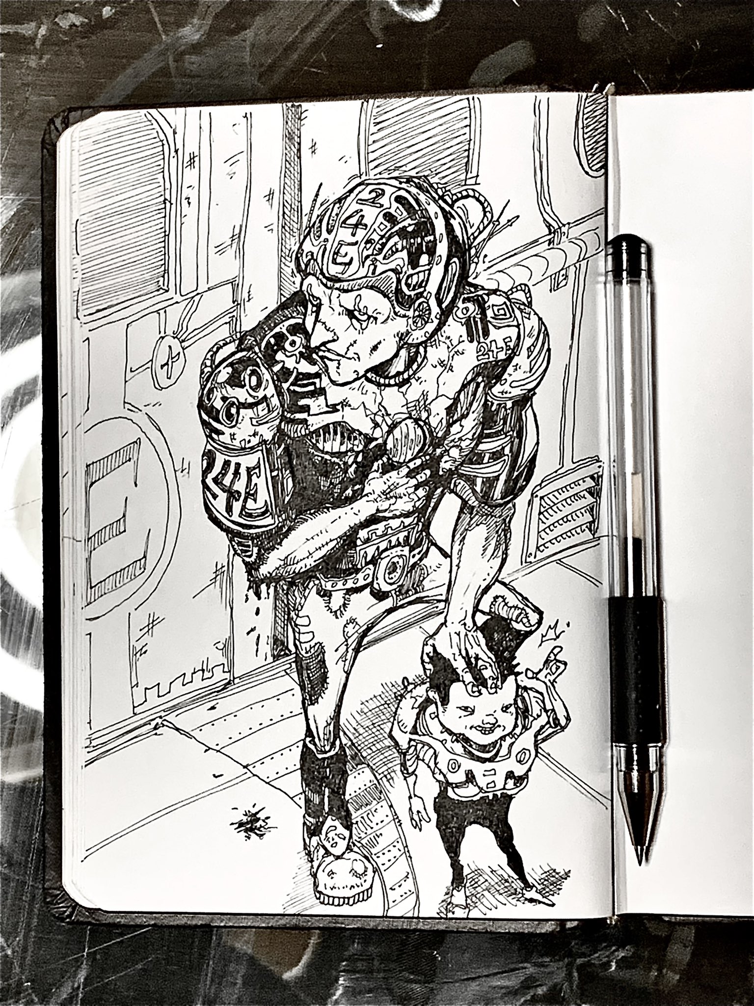 みやこんぶ 素敵なペン画を描く作家さんに出逢いました 世間一般誰にでも愛される絵柄とはまた違うけれど こういうの大好物だなぁ デフォルメの使い方が上手過ぎる Twitter