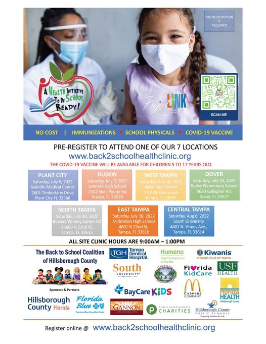 Open to all students! Back to School Health Prep! We're supporting getting our kids this school year by our continuing our partnership with @projectlinkinc,  providing Immunizations, School Physical and Vaccinations! We're facilitating the July 30th! Link back2schoolhealthclinic.org