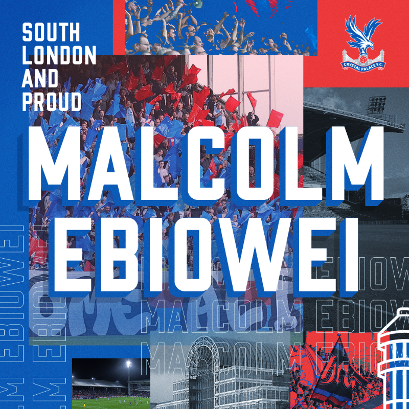 CPFC's tweet photo. We're delighted to announce that we have agreed terms with Malcolm Ebiowei ❤️💙

The teenager will join us on July 1st.

#CPFC