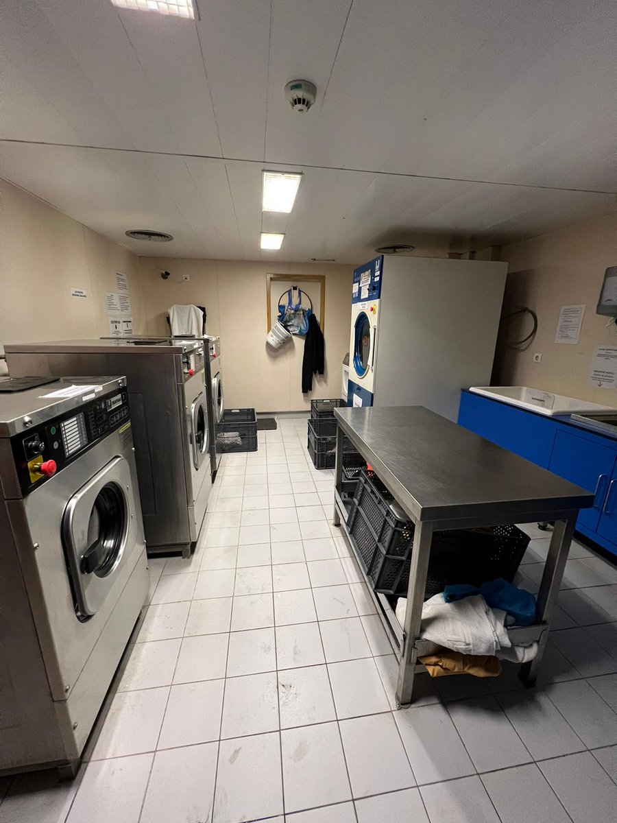 research_lisa's tweet photo. Life at sea, part 1: presenting you some of the daily life spaces in the Sarmiento de Gamboa vessel. Here we have the dinning room, the gym, the laundry room, and one of the leisure rooms. ⛴️
#sarmientodegamboa #LISAproject.pt #marinegeophysics #utmcsic #ipma https://t.co/KNmBWvjUXd