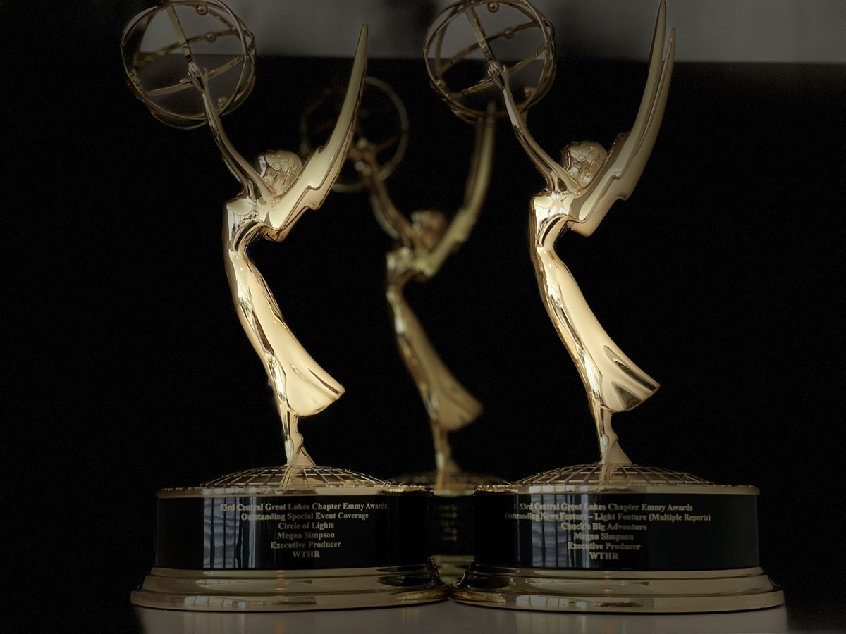 Here are the new additions! So lucky to get to “adventure” with the amazing @ChuckWTHR @SrhodesSteve @Grabes10 you are the best!!❤️🏆❤️ and @WizIndy @Kylebsu2000 @AnneMarieWTHR @susanbatt and more for Circle of Lights! #IndyEmmys2022