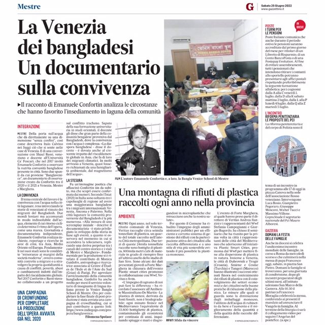 Il progetto #Banglavenice su questo articolo del <a href="/Gazzettino/">Gazzettino</a> di <a href="/FilomenaSpolaor/">Filomena Spolaor</a>