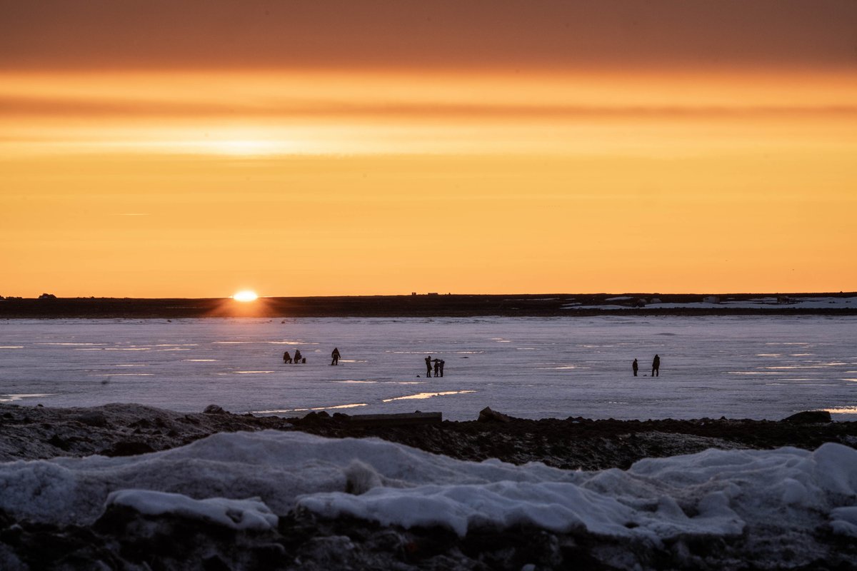 Arviat, NU where they ice fish until the sun goes down (after midnight), you can walk around the airport to your plane (but probably shouldn't), and you have to look both ways for polar bears before leaving your house for half the year. #GGCLC #arviat #nunavut