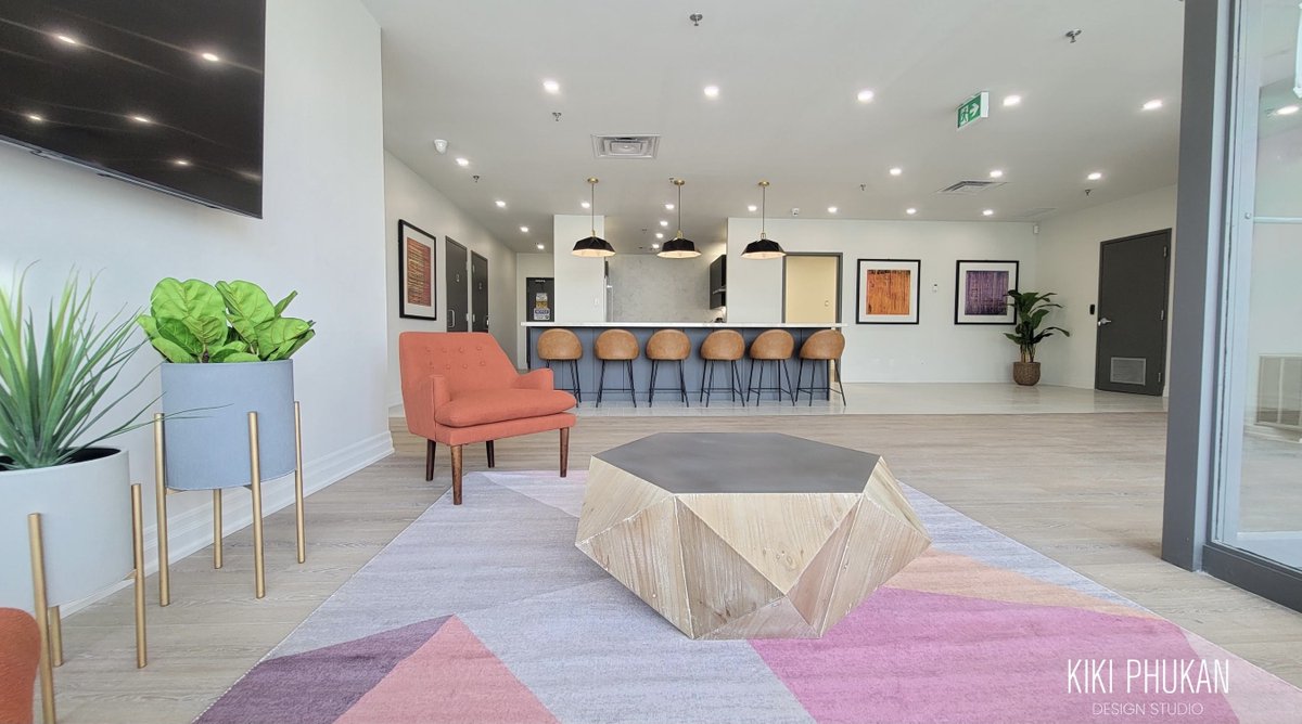 The Courtland Offices have a comfortable colour palette. Everything works in tandem; one colour doesn't overshadow another, much like the desired collaborative feel for an office space. 

To view more of our projects, visit the gallery on our website: kikiphukandesign.com