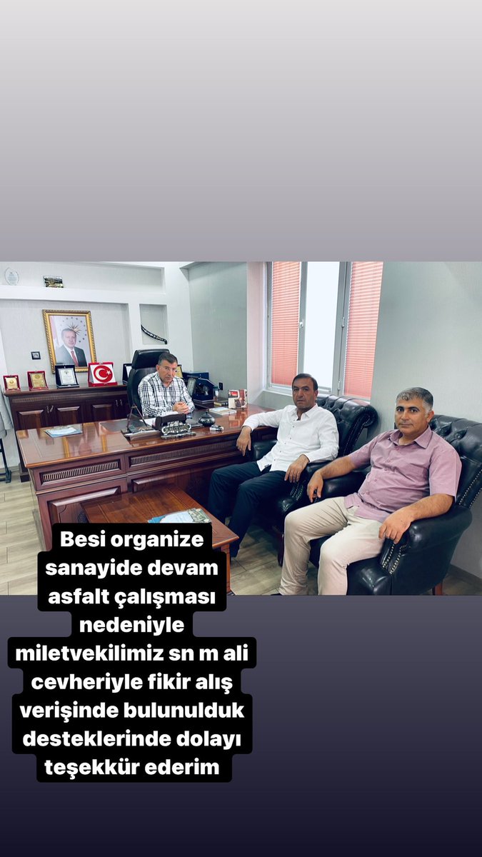 Besi organize sanayiye desteklerini esirgemeyen miletvekilimiz sn m ali cevheriye tşk ederim @RTErdogan @malicevheri @valisalihayhan