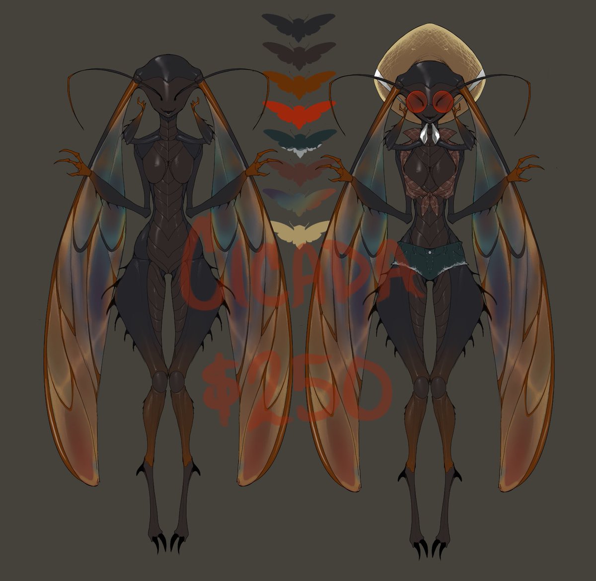 lichelets's tweet photo. Cicada 🖤 Need some extra mons this month so offering up the best seasonal buggo 

She likes sunsets and singing (tho she may not be that good..)

$250 - DM to claim https://t.co/giiVbsMfJd