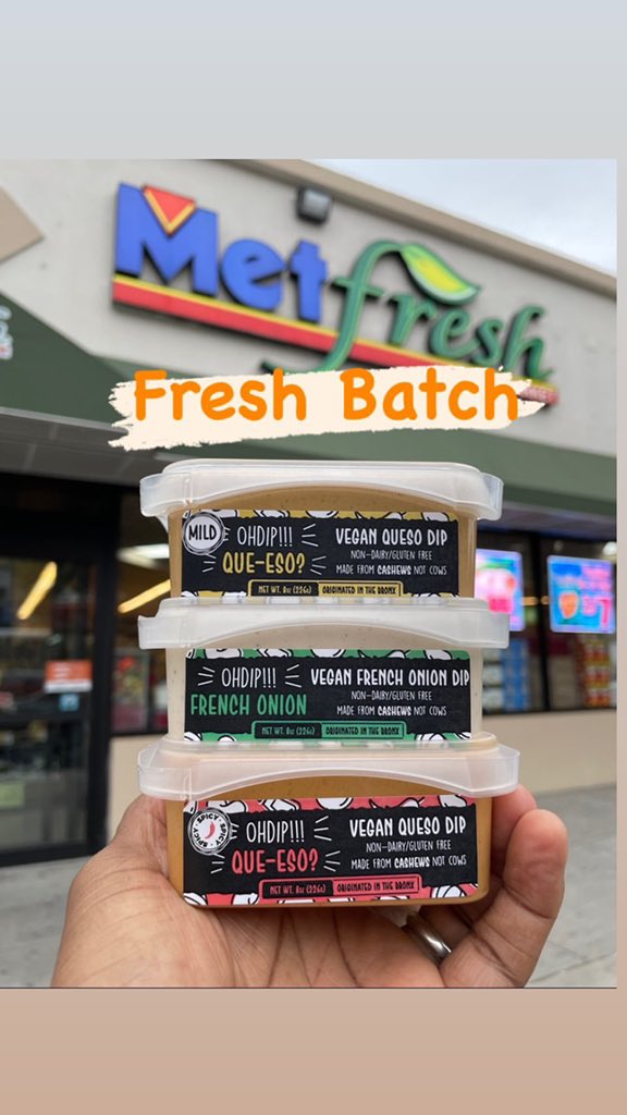 veganquesodip's tweet photo. OHDIP!!! QueEso? Vegan Queso &amp; French Onion Dip

Now Available At:

Metfresh Supermarket 
775 Morris Park Ave. 
Bronx, NY 10462
718-829-2550 

#ohdipqueeso #veganquesodip #veganfrenchoniondip #mild #spicy #veganfood #vegan #madeinthebronx #bxoriginal #supportbronxbusinesses https://t.co/rMLMV1WJLw