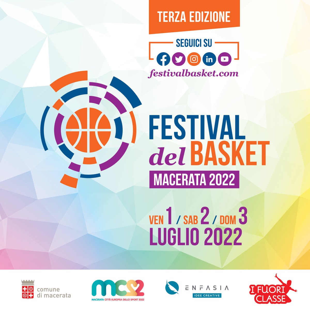 TeenLabNet's tweet photo. Siamo al fianco del @FestivalBasket
anche per la terza edizione che si svolger a #Macerata, città europea dello sport 2022, dal 1 al 3 luglio a sostegno de @IFuoriClasseSp https://t.co/e0gRjU6CS2