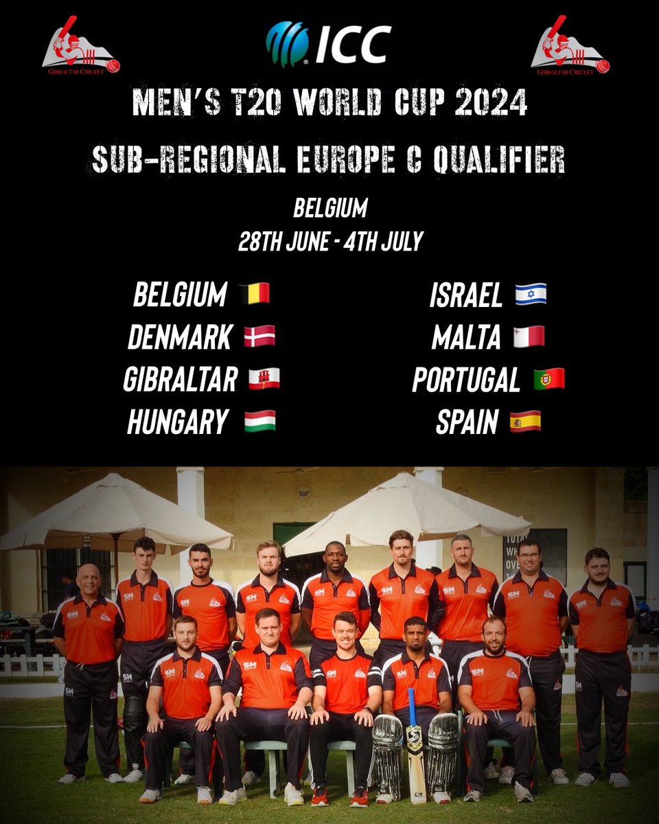 Gibraltar_Crick's tweet photo. The Men’s National Team have arrived safely in Belgium…

The 2024 T20 World Cup Sub-Regional Group C Qualifier begins on Tuesday, and will see Gibraltar compete in 5 games over 7 days. 

Catch all the action live on the https://t.co/C51rj8lQCk app or website!

🇬🇮🏏 https://t.co/OA0LsQlhqk