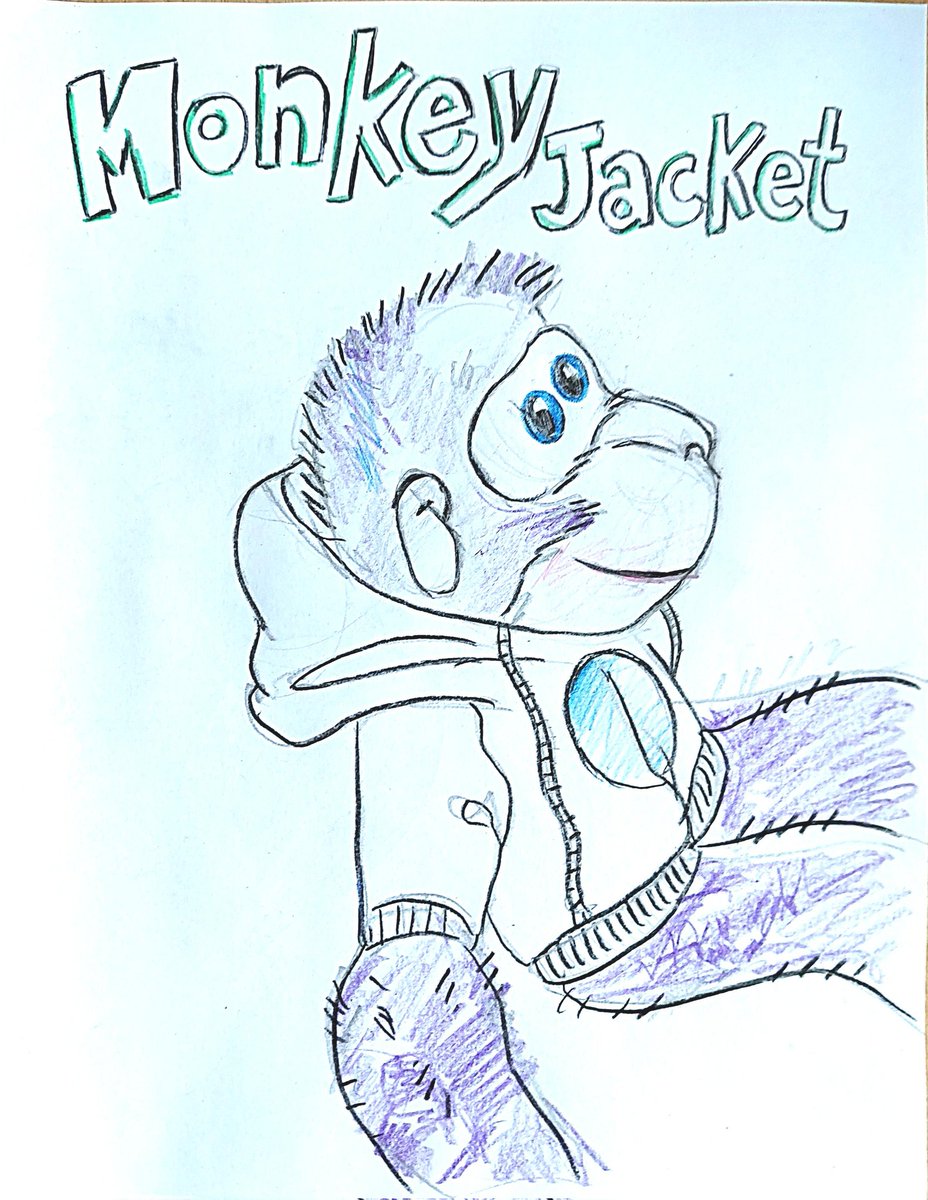 cliffblank's tweet image. "Monkey Jacket" sketch for a student.

#monkey #stuffy #stuffie #sketch