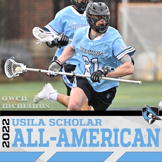jhumenslacrosse's tweet photo. Great job by the Jays in the classroom! 
Led by Owen McManus who was recognized as a USILA Scholar All-American. 

Congrats Spring 2022 Dean's List:
⭐️Brett Handsor
⭐️Jake Lilly
⭐️Jack Ruddy
⭐️Joey Epstein
⭐️Tyler Dunn
⭐️Sam Teachout
⭐️Stuart Phillips
⭐️Owen McManus https://t.co/GBGAjDgoVh