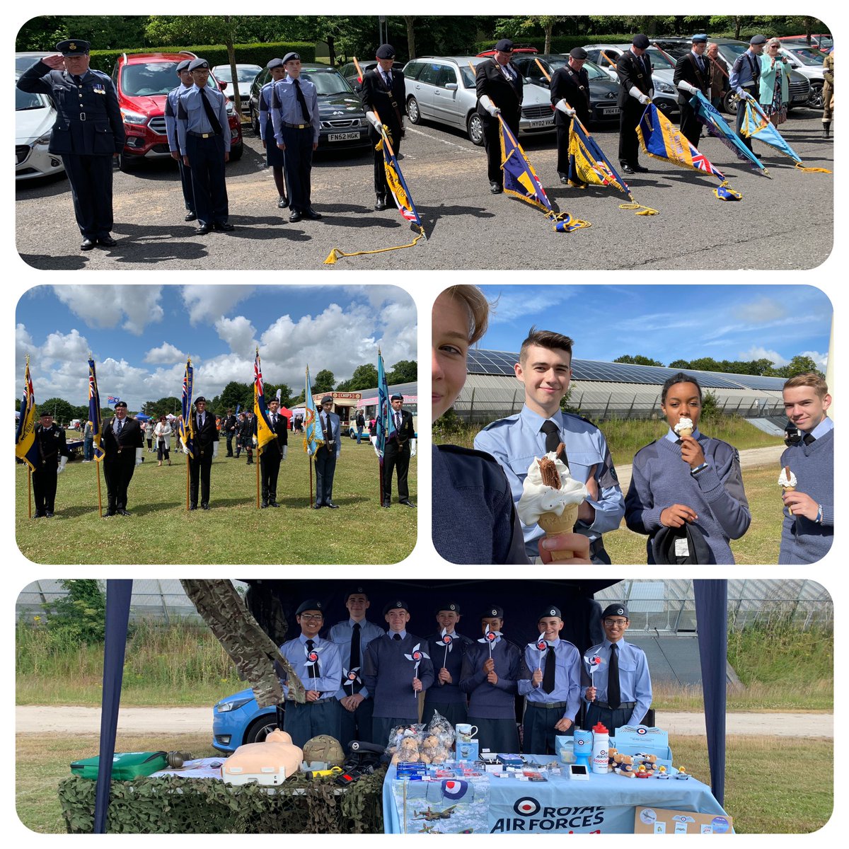 443Sqn's tweet photo. The Cadets were at the Armed Forces Day Convoy @MilestonesHCT on Saturday. They had a stall raising money for RAFA, provided a guard of honour to welcome the convoy and participated in a parade to unveil a commemorative plaque. They even got to enjoy ice cream! https://t.co/kCDkkmPO4A