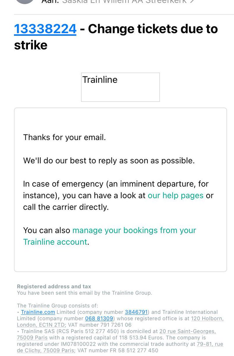acapelle's tweet photo. @thetrainline We send a message via the link, but we get the same reply we already had several times.. 😞 https://t.co/ABUgcbUEjr