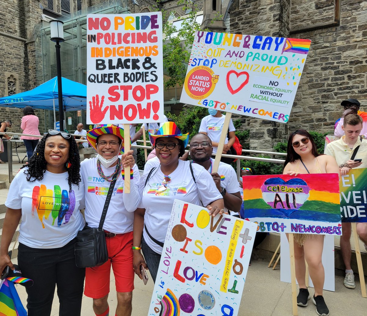 BillTNGCS's tweet photo. Pre-Pride Parade prep @tngcommunityTO   Many people getting ready for their first parade!  Exciting!  #RefugeesWelcome https://t.co/khjsWnX5b5