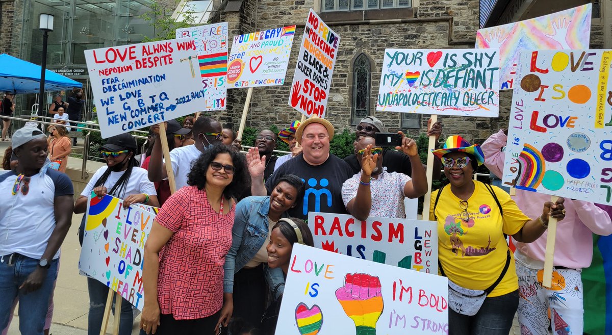 BillTNGCS's tweet photo. Pre-Pride Parade prep @tngcommunityTO   Many people getting ready for their first parade!  Exciting!  #RefugeesWelcome https://t.co/khjsWnX5b5