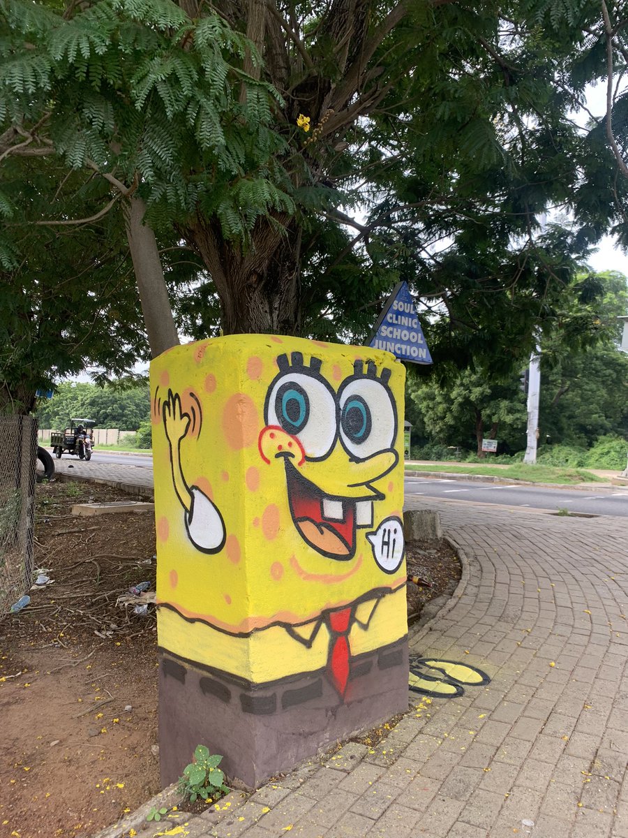scrapa2020's tweet photo. Next time y’all pass by Soul clinic 📍 say hi 👋🏽 to #spongbob 😊 https://t.co/JkVDJ4YeOY