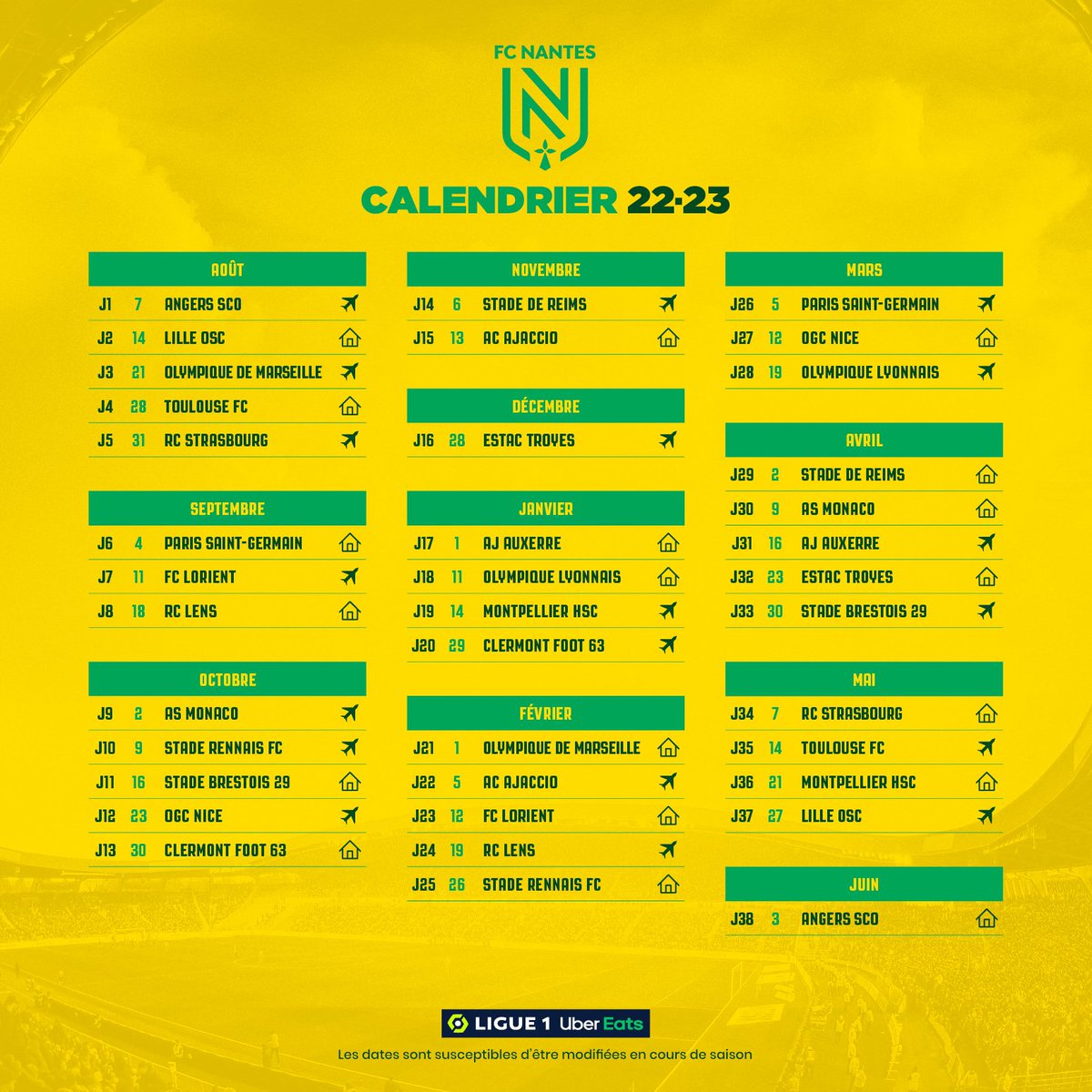 canariquiri's tweet photo. 🔜 La saison 2️⃣2️⃣-2️⃣3️⃣ s’annonce magique avec le retour de la 🏆 d’Europe à la Beaujoire !
Pour être sûr de #NeRienManquer, je viens de renouveler mon abonnement au fc nantes 💛💚 https://t.co/bqBKduqRKa