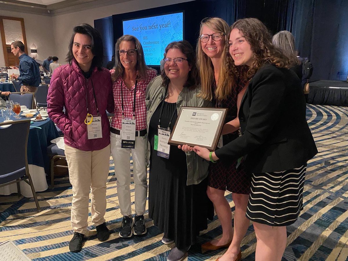 Honored to represent the massive team behind Dig season 2: The Model City at the <a href="/IRE_NICAR/">Investigative Reporters & Editors</a> 2022 awards. (Not pictured: <a href="/eklib/">Eleanor Klibanoff</a>, <a href="/MarenMachles/">Maren</a> , <a href="/marktfahey/">Mark T Fahey</a>, Kate Howard, <a href="/zcusson/">Zach Cusson</a>, Laura Ellis) Congratulations to all! @Newsy <a href="/KentuckyCIR/">KyCIR</a>