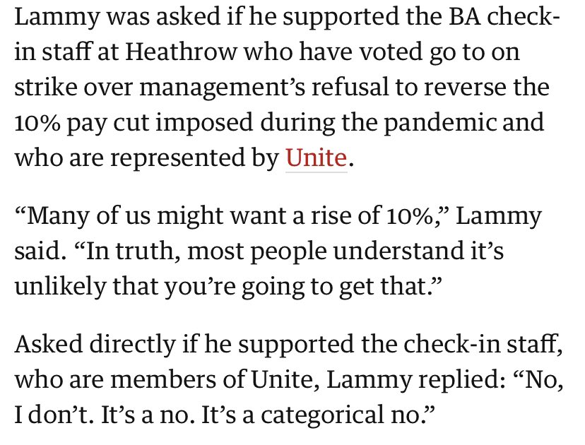 Does the Labour front bench even understand that BA workers aren’t asking for a pay rise, just a restoration of the 10% pay cut they were hit with during the pandemic?