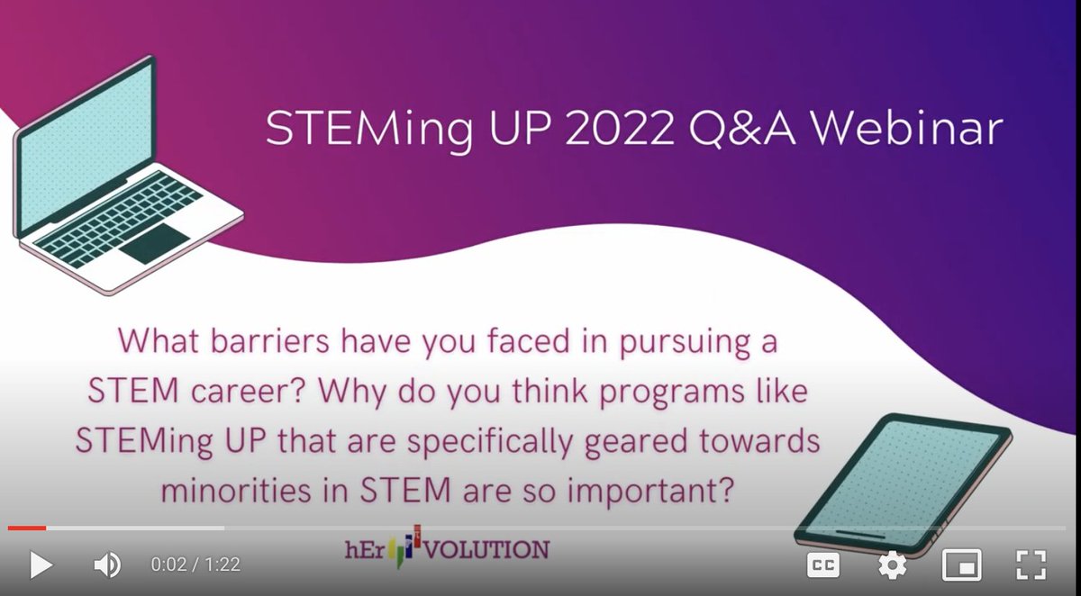 hEr_VOLUTION's tweet photo. Why are programs like #STEMingUP so important, specifically for minorities in STEM? Check out what Cristina, program coach shared about why STEMing UP is a great opportunity for youth, interested in #STEM and #tech careers. https://t.co/0nx9h0SjtP
#futureofwork https://t.co/QxDRkZxycE