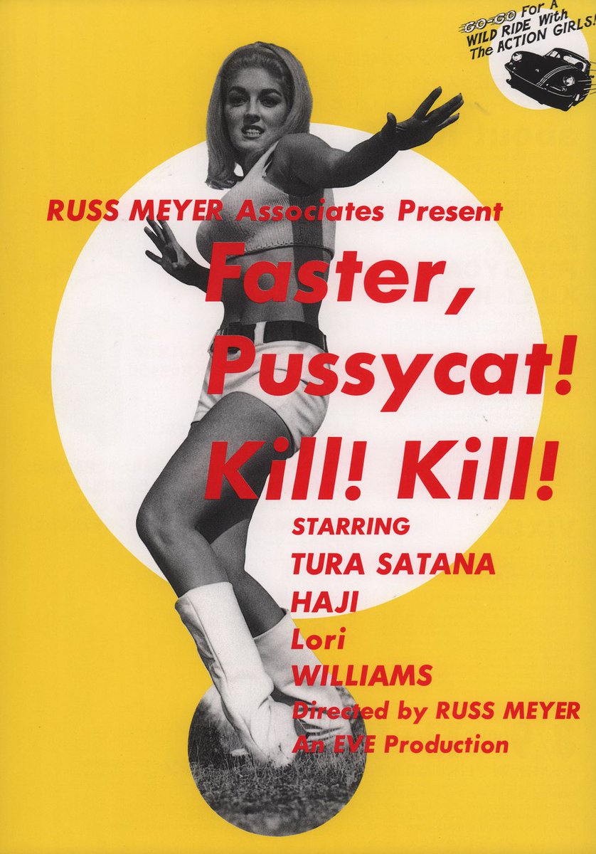 Japanese handbill movie poster for #RussMeyer's #FasterPussycatKillKill (1965) #TuraSatana #Haji #LoriWilliams