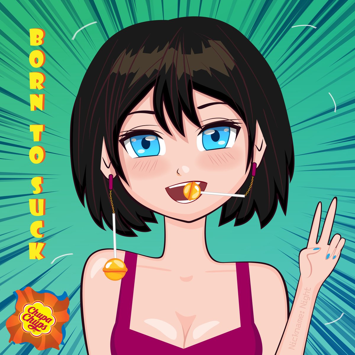 BTS
A very convenient accessory based on lollipops from Chupa-Chups. I would have sucked and sucked...
Price: 2.7 ETH
Buy here: rarible.com/token/0xc91544…