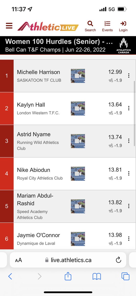 Solid running by <a href="/mich815/">Michelle Harrison</a> to claim the  national title today. Gotta race to the conditions and 12.99(-1.9w) puts us right where we want to be. Edmonton next Sunday and then onto Eugene!