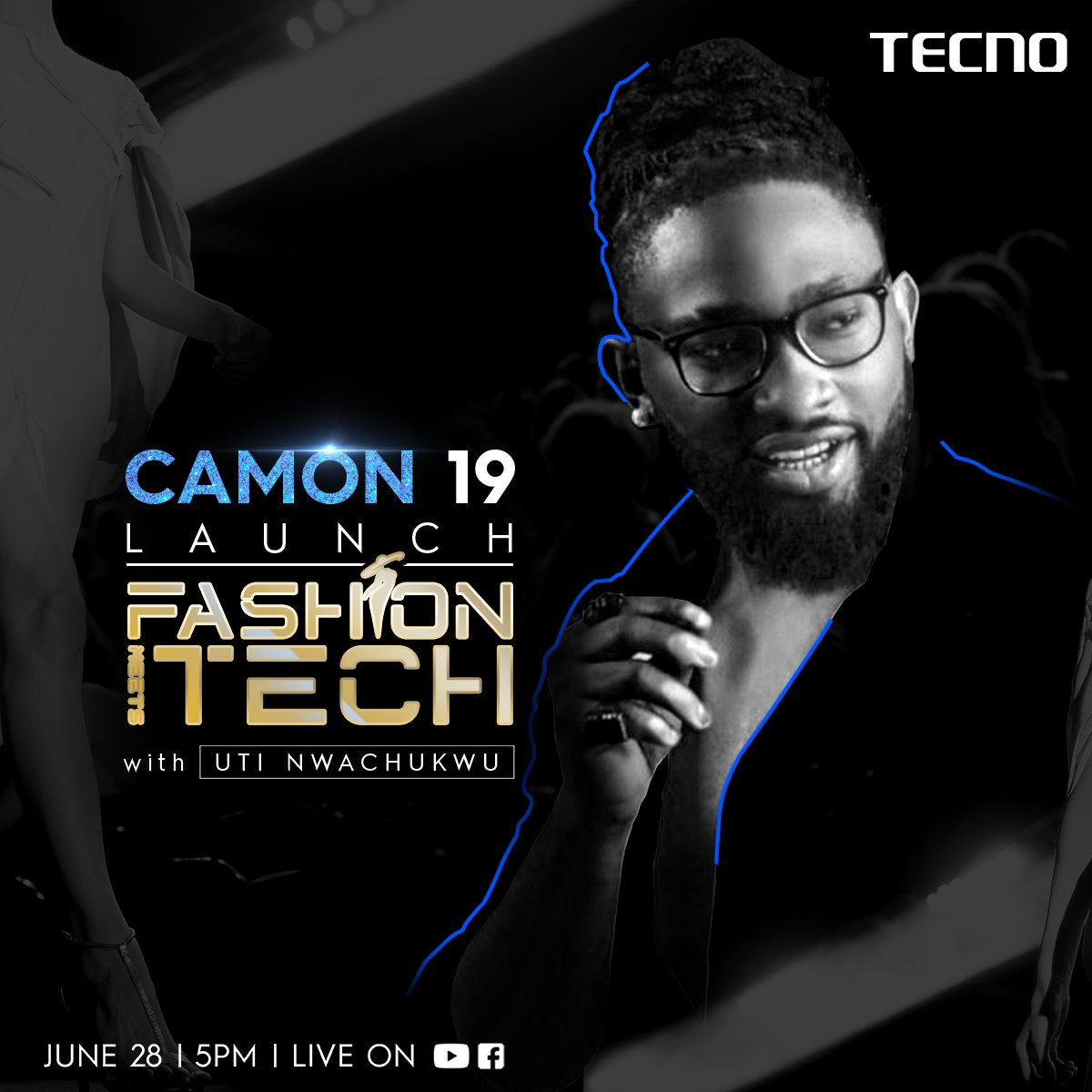 TECNOMobileNG's tweet photo. Hey T-fans, say hello to the host for the CAMON 19 Launch event.
Your favorite fashionista presenter @SirUTI.
Join us live on TECNO Mobile Nigeria YouTube channel or Facebook by 5:00 PM.
Date: 28th June. 
Here's the link: https://t.co/bLx6KdcoKL
#CAMON19Launch
#TECNOCamon19Launch https://t.co/lwbg64fLc0