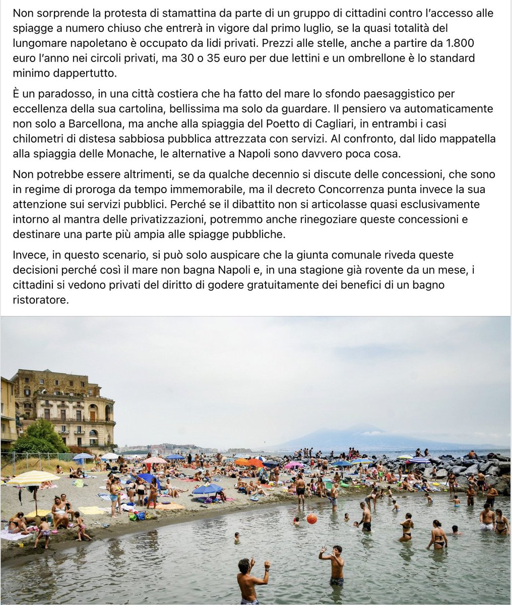 Mare sempre più negato a Napoli