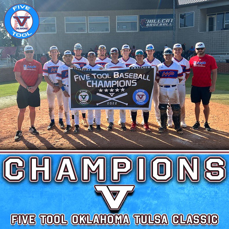 Five Tool Oklahoma (@fivetoolok) on Twitter photo 🏆CHAMPIONS🏆
Congrats to <a href="/MVPBaseballOK/">MVP Baseball</a> 2023 on winning the 17U Open <a href="/FiveTool/">Five Tool Baseball</a> Oklahoma Tulsa Classic!
#WatchEm 🏆CHAMPIONS🏆
Congrats to <a href="/MVPBaseballOK/">MVP Baseball</a> 2023 on winning the 17U Open <a href="/FiveTool/">Five Tool Baseball</a> Oklahoma Tulsa Classic!
#WatchEm