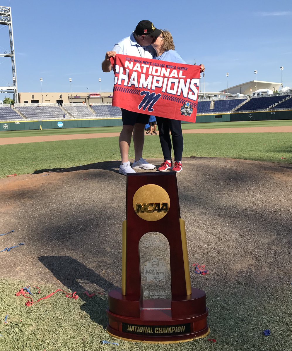 Since 1977 this girl and I  have been spending thousands of hours following <a href="/OleMissBSB/">Ole Miss Baseball</a>.  As high school sweethearts we deserved this kiss!!